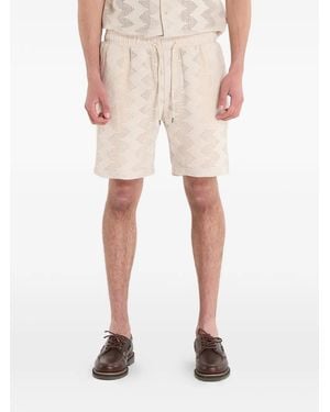 Guess Zigzag-Pattern Drawstring Shorts - Natural