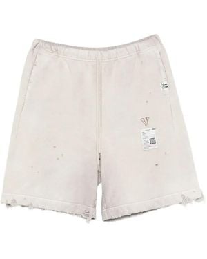 Maison Mihara Yasuhiro Distressed Raw-Cut Shorts - White