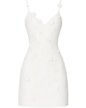 Cult Gaia Mini Floral-Appliqué Dress - White