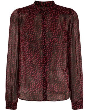 Zadig & Voltaire Tino Crush Semi-Sheer Shirt - Purple