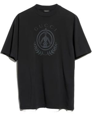 Gucci Logo-Print Cotton T-Shirt - Black