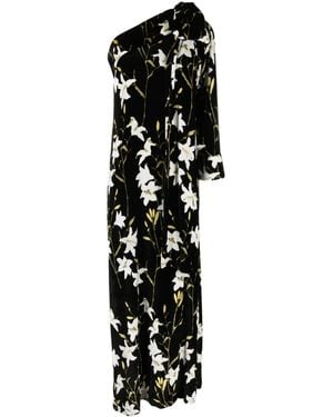 BERNADETTE Nel Floral-print One-shoulder Maxi Dress - Women's - Viscose/silk - Black