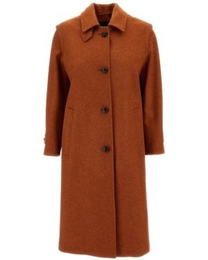 Schneiders Button-Fastening Coat - Brown