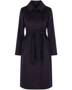 Max Mara Belted Pick-Stitch Coat - Blue