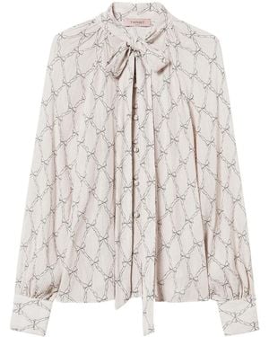 Twinset Graphic-Print Blouse - Natural