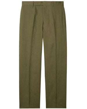 Paul Smith Pressed-Crease Relaxed-Fit Linen Trousers - Green