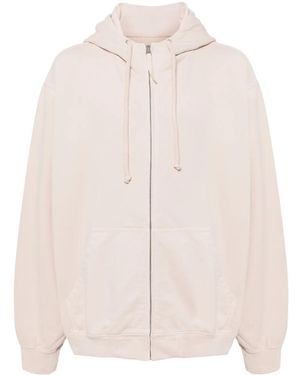 Maison Margiela Logo-Embroidered Hoodie - Pink