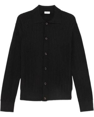 Paolo Pecora Cable-Knit Button-Up Shirt - Black