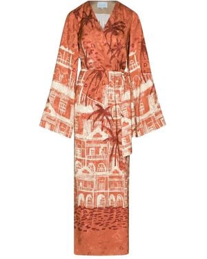 Johanna Ortiz Ollantay Printed Maxi Dress - Orange
