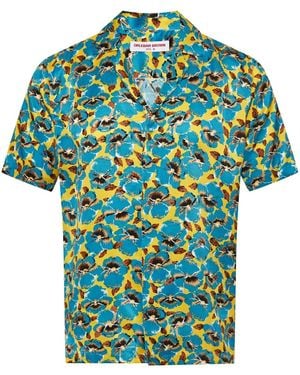 Orlebar Brown Maitan Floral-Print Shirt - Blue