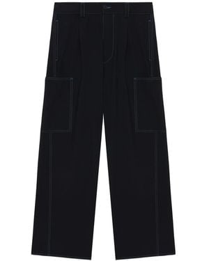 Sunnei Contrast-Stitching Wide-Leg Trousers - Blue