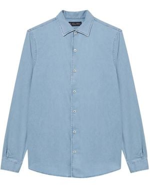 Brooks Brothers Open-Collar Denim Shirt - Blue