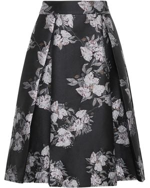 Maliparmi Pleated Floral-Print Skirt - Black
