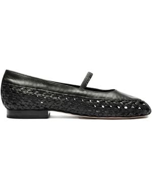 Sarah Chofakian Pritzker Woven Ballet Flats - Black