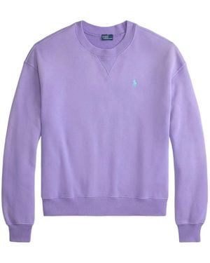 Polo Ralph Lauren Long-Sleeve Crew-Neck Sweatshirt - Purple
