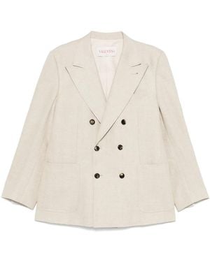 Valentino Garavani Double-Breasted Blazer - Natural
