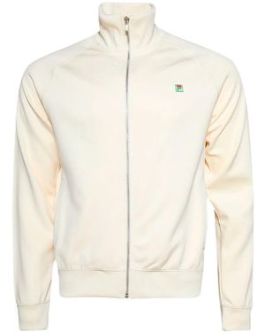 Fila Zip-Front Track Jacket with Logo Patch - Natural