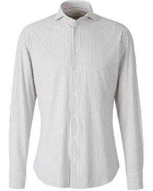 Traiano Milano Striped Buttoned Shirt - Grey