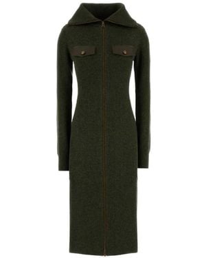 Zimmermann Valiant Ribbed-Knit Long Cardigan - Green