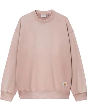 Carhartt Hudson Square-Label Long-Sleeves Sweatshirt - Pink