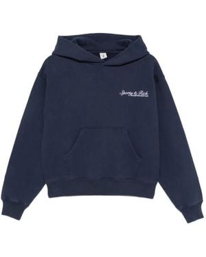 Sporty & Rich Hoodie Mit Logo-Stickerei - Blau