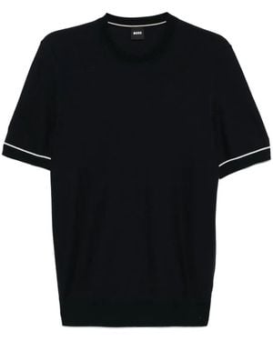 BOSS Blend Knitted T-Shirt - Black