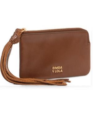 Bimba Y Lola Portamonete Cognac Piccolo Con Frange - Marrone