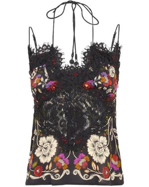 FARM Rio Haut Sans Manches À Fleurs - Black