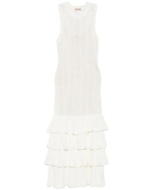 Twinset Ruffled Midi Dress - White