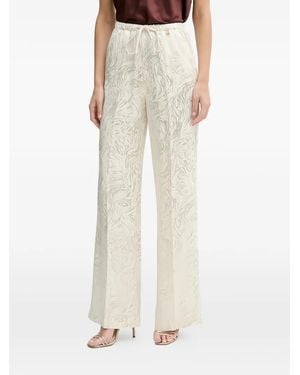 Silvian Heach Patterned Drawstring-Fastening Palazzo Pants - Natural