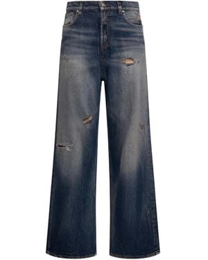 John Richmond Ripped-Detail Jeans - Blue
