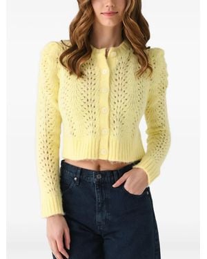 Kitri Matilda Open-Knit Cardigan - Yellow
