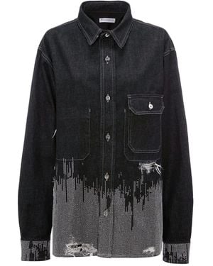 JW Anderson Black Studded Denim Shirt - Women's - Cotton