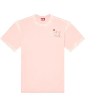 DIESEL T-boxt-t10 グラフィック Tシャツ - ピンク