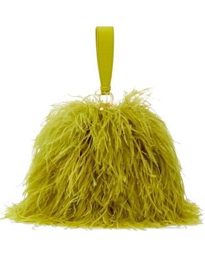 Ferragamo Mini Double Gancini Feather Clutch Bag - Yellow