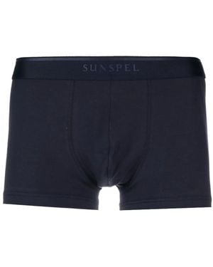 Sunspel Bóxeres Con Cinturilla Con Logo - Azul