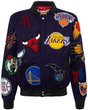 Jeff Hamilton Nba Collage Bomber Jacket - Blue