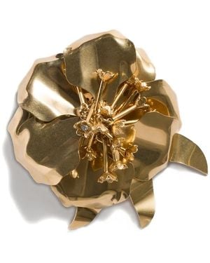 Miu Miu Flower-motif Brooch - メタリック