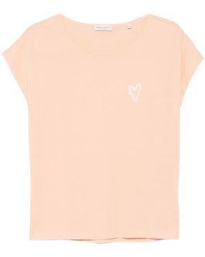 Marc O' Polo Heart-Print T-Shirt - Pink