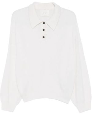 Lisa Yang Etta Polo-Collar Jumper - White