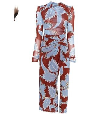 Diane von Furstenberg Amadis Floral-Print Ruched Midi Dress - White
