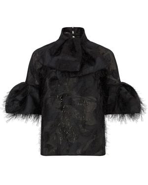 Nina Ricci パフスリーブ ブラウス - ブラック