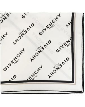 Givenchy Logo-Pattern Silk Scarf - Grey