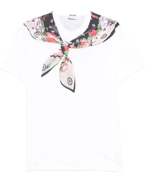 Moschino T-Shirt À Foulard À Fleurs - White