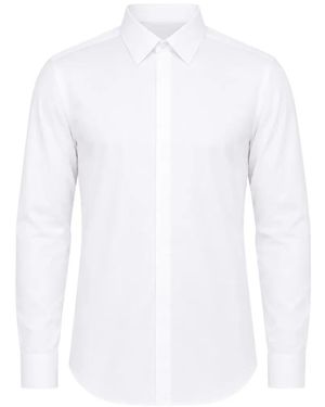 Corneliani Concealed-Front Button-Cuff Shirt - White