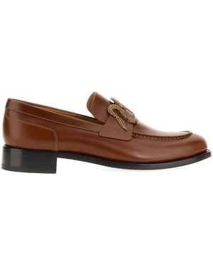 Rene Caovilla Mocasines Con Apliques - Marrón