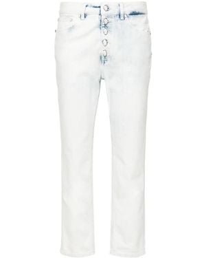 Dondup Vaqueros Capri De Talle Medio - Blanco