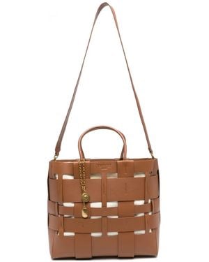 Twinset Chain-Charm Tote Bag - White