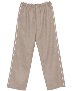 Carven Side-Stripe Wide-Leg Trousers - White