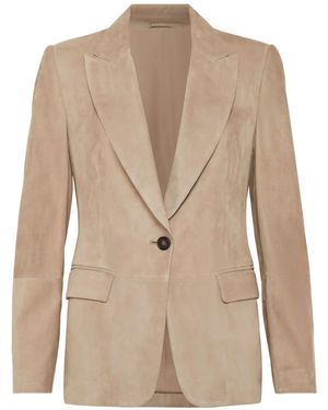 Brunello Cucinelli スエード ジャケット - ナチュラル